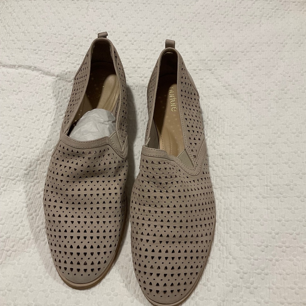 Ladies size 11 Beige Suede Flats by Nurture
